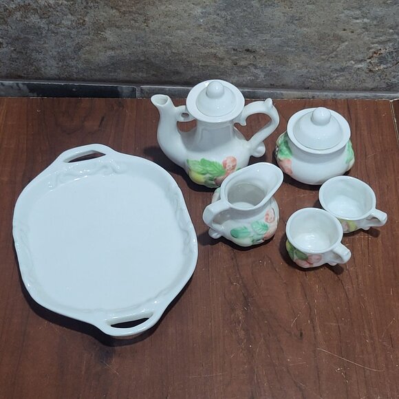 Vintage Miniature Porcelain Fruit Tea Set - Picture 6 of 14